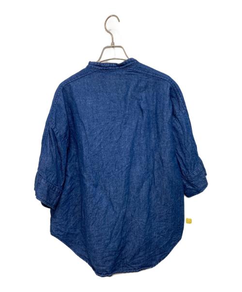 BLANC（ブラン）BLANC (ブラン) 6oz綿麻デニム パールボタン半袖シャツ インディゴ サイズ:38の古着・服飾アイテム