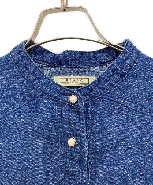 BLANC（ブラン）BLANC (ブラン) 6oz綿麻デニム パールボタン半袖シャツ インディゴ サイズ:38の古着・服飾アイテム