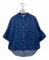 BLANC（ブラン）の古着「6oz綿麻デニム パールボタン半袖シャツ」｜インディゴ