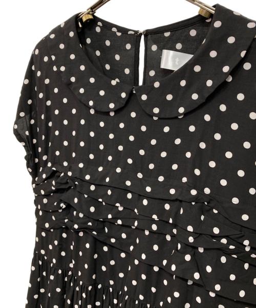 TAO COMME des GARCONS（タオ コムデギャルソン）TAO COMME des GARCONS (タオ コムデギャルソン) ドットギャザーワンピース ブラック サイズ:Sの古着・服飾アイテム