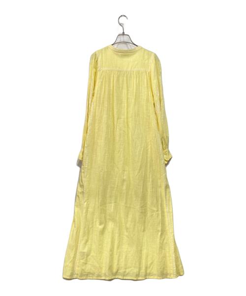 freada（フリーダ）Freada (フリーダ) フリーダ インドクロス刺繍 ロングカフタンドレス イエロー サイズ:FREEの古着・服飾アイテム