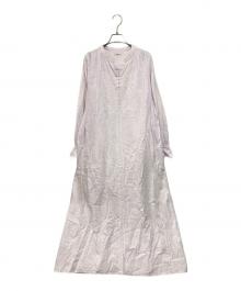 freada（フリーダ）の古着「インドクロス刺繍 ロングカフタンドレス」｜ピンク