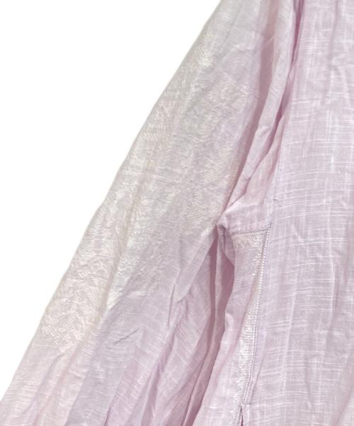 freada（フリーダ）Freada (フリーダ) インドクロス刺繍 ロングカフタンドレス ピンク サイズ:FREEの古着・服飾アイテム