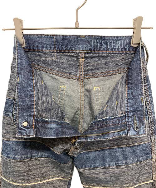 Hysteric Glamour（ヒステリックグラマー）Hysteric Glamour (ヒステリックグラマー) スクラッチフレアデニムパンツ インディゴ サイズ:25インチの古着・服飾アイテム