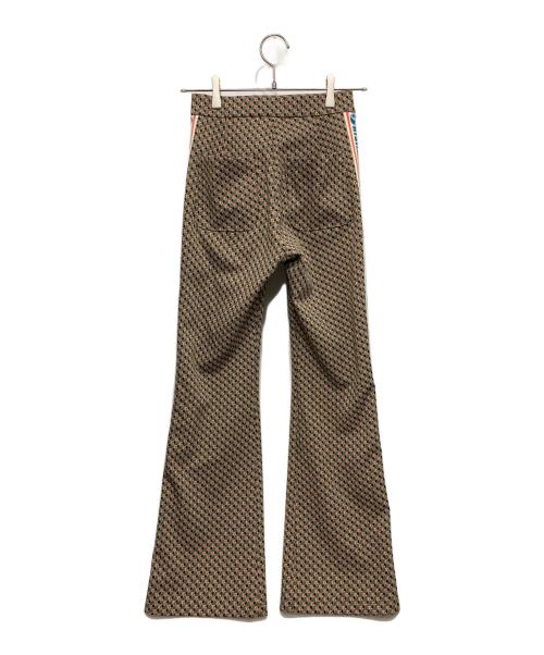 Hysteric Glamour（ヒステリックグラマー）Hysteric Glamour (ヒステリックグラマー) HG MONOGRAM柄ジャカード フレアパンツ オレンジ×グリーン サイズ:XSの古着・服飾アイテム