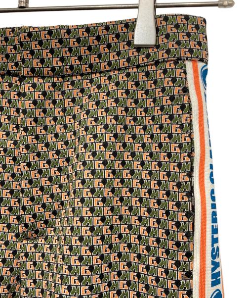 Hysteric Glamour（ヒステリックグラマー）Hysteric Glamour (ヒステリックグラマー) HG MONOGRAM柄ジャカード フレアパンツ オレンジ×グリーン サイズ:XSの古着・服飾アイテム