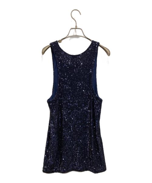 Saint Laurent Paris（サンローランパリ）Saint Laurent Paris (サンローランパリ) スパンコールタンクトップ ネイビー サイズ:Ｓの古着・服飾アイテム