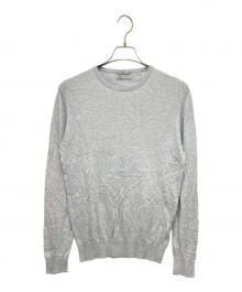 JOHN SMEDLEY（ジョンスメドレー）の古着「アイランドコットンクルーネックニット」｜グレー
