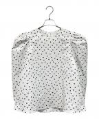 Blueleaブルレア）の古着「ドット柄パフスリーブブラウス」｜ホワイト