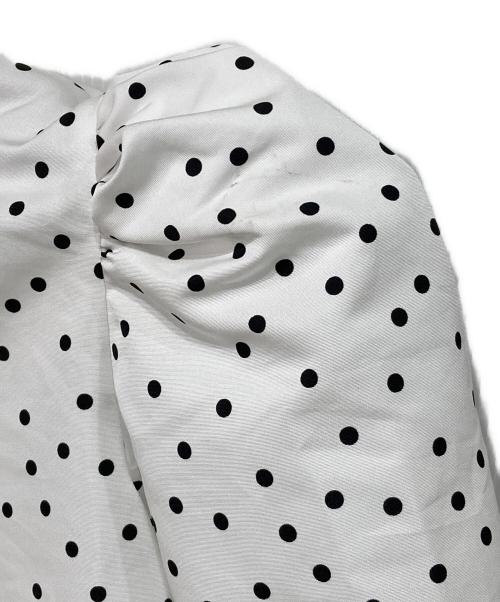 Bluelea（ブルレア）Bluelea (ブルレア) ドット柄パフスリーブブラウス ホワイト サイズ:Fの古着・服飾アイテム