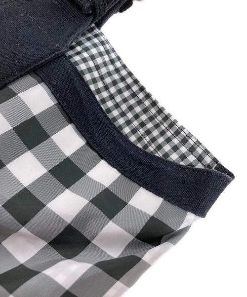 tricot COMME des GARCONS（トリココムデギャルソン）tricot COMME des GARCONS (トリココムデギャルソン) ナイロンチェックトートバッグ ホワイト×ブラックの古着・服飾アイテム