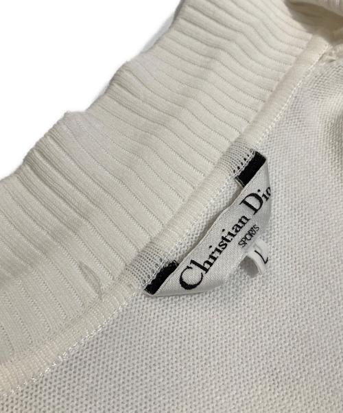 Christian Dior Sports（クリスチャン ディオールスポーツ）Christian Dior Sports (クリスチャン ディオールスポーツ) ニットポロシャツ ホワイト サイズ:Lの古着・服飾アイテム
