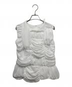 COMME des GARCONS COMME des GARCONSコムデギャルソン コムデギャルソン）の古着「ランダムギャザーブラウス」｜ホワイト