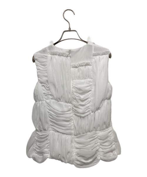 COMME des GARCONS COMME des GARCONS（コムデギャルソン コムデギャルソン）COMME des GARCONS COMME des GARCONS (コムデギャルソン コムデギャルソン) ランダムギャザーブラウス ホワイト サイズ:Sの古着・服飾アイテム