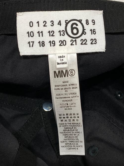 MM6 Maison Margiela（エムエムシックスメゾンマルジェラ）MM6 Maison Margiela (エムエムシックスメゾンマルジェラ) ロゴベースボールキャップ ブラック サイズ:Mの古着・服飾アイテム