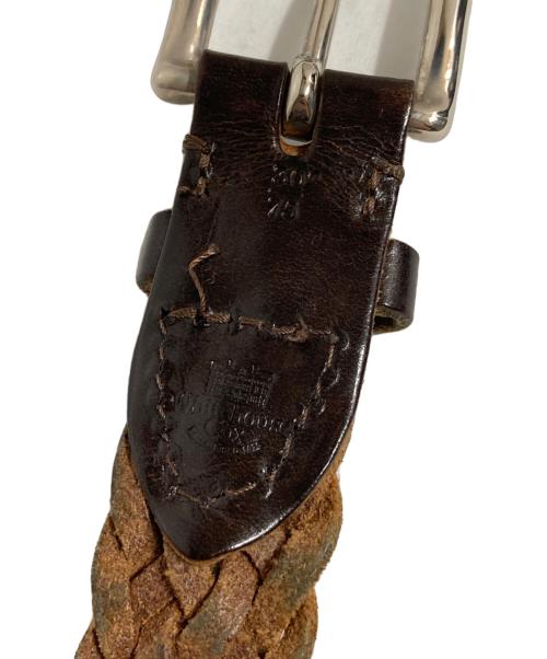 Whitehouse Cox（ホワイトハウスコックス）Whitehouse Cox (ホワイトハウスコックス) メッシュレザーベルト ブラウン サイズ:30/75の古着・服飾アイテム