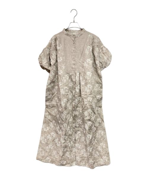 TSUHARU by samansa Mos2（ツハル バイ サマンサモスモス）TSUHARU by samansa Mos2 (ツハル バイ サマンサモスモス) リネン果物柄総刺繍ワンピース ベージュ サイズ:FREEの古着・服飾アイテム