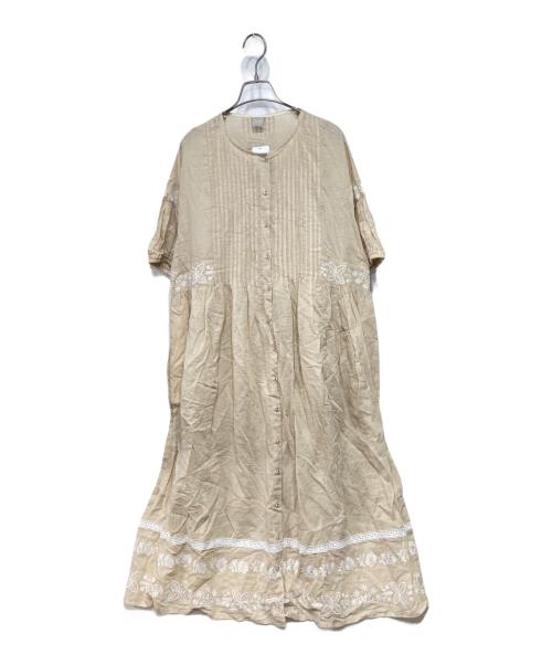 TSUHARU by samansa Mos2（ツハル バイ サマンサモスモス）TSUHARU by Samansa Mos2 (ツハル バイ サマンサモスモス) 夏花刺繍ワンピース キナリ サイズ:Ｆの古着・服飾アイテム