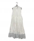 TSUHARU by samansa Mos2ツハル バイ サマンサモスモス）の古着「リネン刺繍ペチワンピース」｜ホワイト