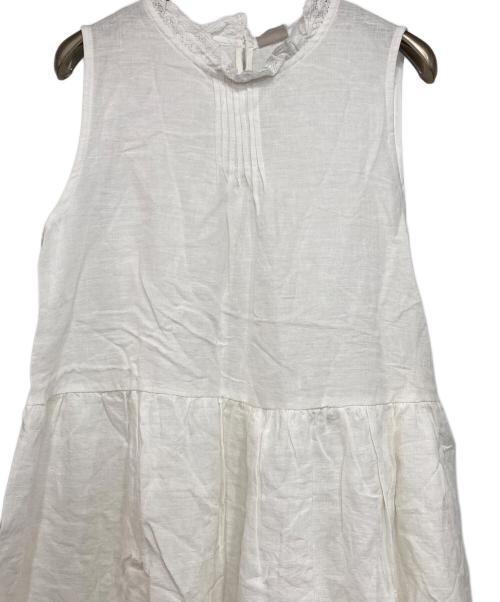 TSUHARU by samansa Mos2（ツハル バイ サマンサモスモス）TSUHARU by samansa Mos2 (ツハル バイ サマンサモスモス) リネン刺繍ペチワンピース ホワイト サイズ:Fの古着・服飾アイテム