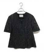 UNITED ARROWS TOKYOユナイテッドアローズトウキョウ）の古着「レース ショートスリーブ ジャケット」｜ブラック