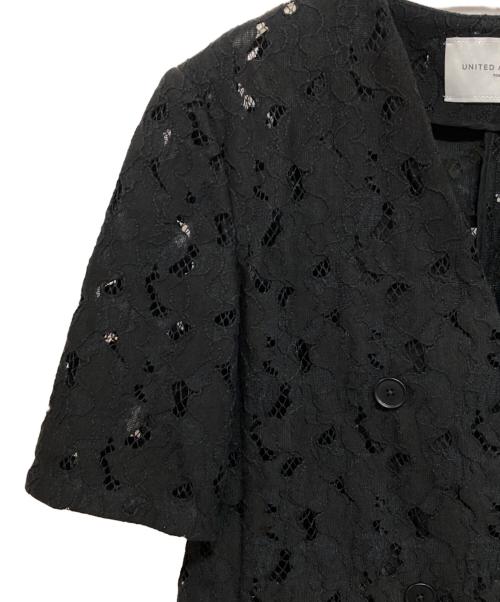 UNITED ARROWS TOKYO（ユナイテッドアローズトウキョウ）UNITED ARROWS TOKYO (ユナイテッドアローズトウキョウ) レース ショートスリーブ ジャケット ブラック サイズ:36の古着・服飾アイテム