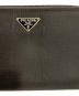 中古・古着 PRADA (プラダ) ラウンドファスナー ウォレット ブラック：11000円
