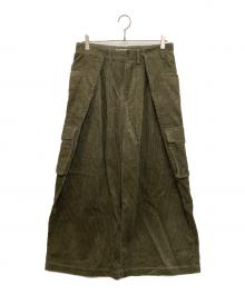 PARANOID（パラノイド）の古着「CORDUROY BIG TUCK CARGO PANTS」｜オリーブ