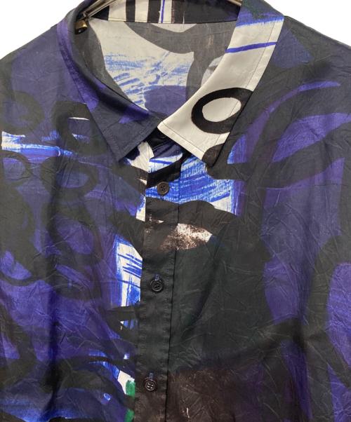 Y's（ワイズ）Y's (ワイズ) マルチプリントシャツ パープル サイズ:1の古着・服飾アイテム