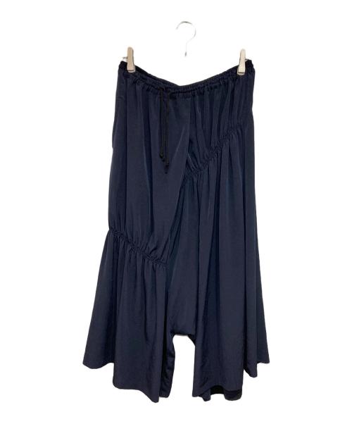 Y's（ワイズ）Y's (ワイズ) 変形アシンメトリ-ギャザーパンツ ネイビー サイズ:2の古着・服飾アイテム