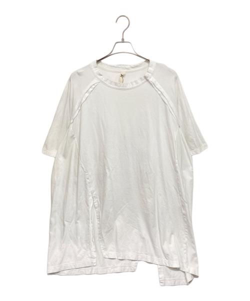 GROUND Y（グラウンドワイ）GROUND Y (グラウンドワイ) 前ラグランスリットT半袖 ホワイト サイズ:3の古着・服飾アイテム
