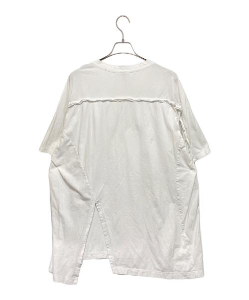 GROUND Y（グラウンドワイ）GROUND Y (グラウンドワイ) 前ラグランスリットT半袖 ホワイト サイズ:3の古着・服飾アイテム