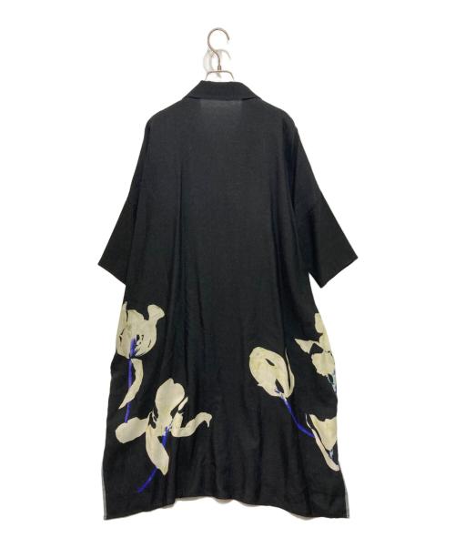 Y's（ワイズ）Y's (ワイズ) フラワープリントシャツワンピース ブラック サイズ:2の古着・服飾アイテム