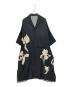 Y's（ワイズ）の古着「フラワープリントシャツワンピース」｜ブラック