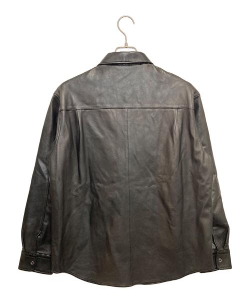 EDIFICE（エディフィス）EDIFICE (エディフィス) ネイキッドラムレザー シャツ ブラック サイズ:Sの古着・服飾アイテム