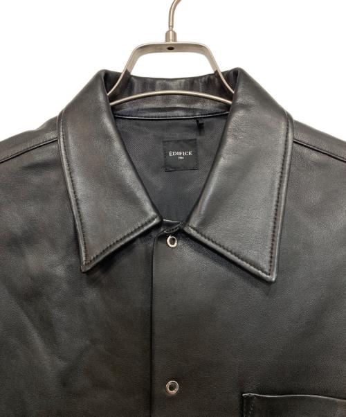 EDIFICE（エディフィス）EDIFICE (エディフィス) ネイキッドラムレザー シャツ ブラック サイズ:Sの古着・服飾アイテム