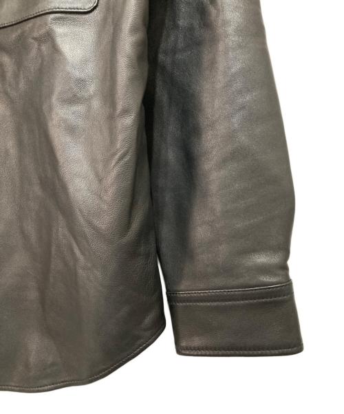 EDIFICE（エディフィス）EDIFICE (エディフィス) ネイキッドラムレザー シャツ ブラック サイズ:Sの古着・服飾アイテム