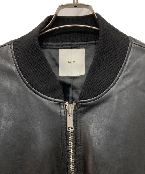Lui's（ルイス）Lui's (ルイス) フェイクレザーMA-1 ブラック サイズ:FREEの古着・服飾アイテム