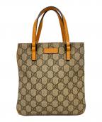 GUCCIグッチ）の古着「GGスプリームキャンバスミニトートバッグ」｜ブラウン×アイボリー