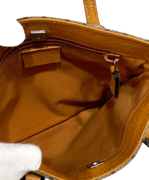 GUCCI（グッチ）GUCCI (グッチ) GGスプリームキャンバスミニトートバッグ ブラウン×アイボリーの古着・服飾アイテム