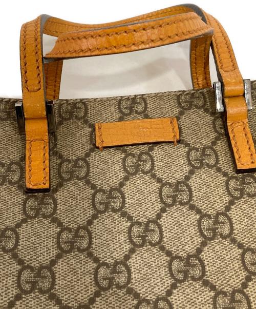 GUCCI（グッチ）GUCCI (グッチ) GGスプリームキャンバスミニトートバッグ ブラウン×アイボリーの古着・服飾アイテム