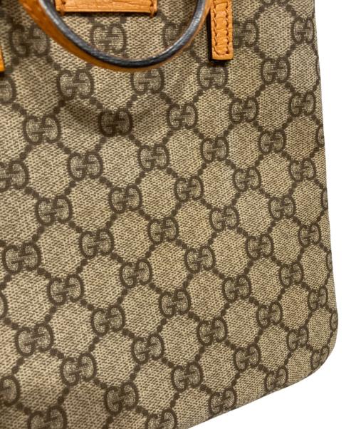 GUCCI（グッチ）GUCCI (グッチ) GGスプリームキャンバスミニトートバッグ ブラウン×アイボリーの古着・服飾アイテム