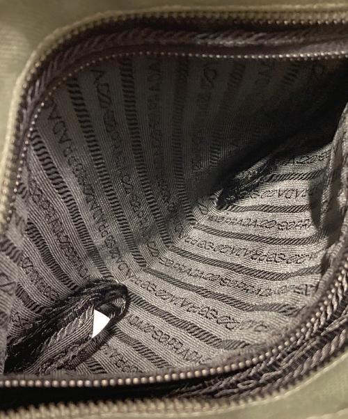 PRADA（プラダ）PRADA (プラダ) 三角ロゴキャンバストートミニ ブラウン×オリーブの古着・服飾アイテム