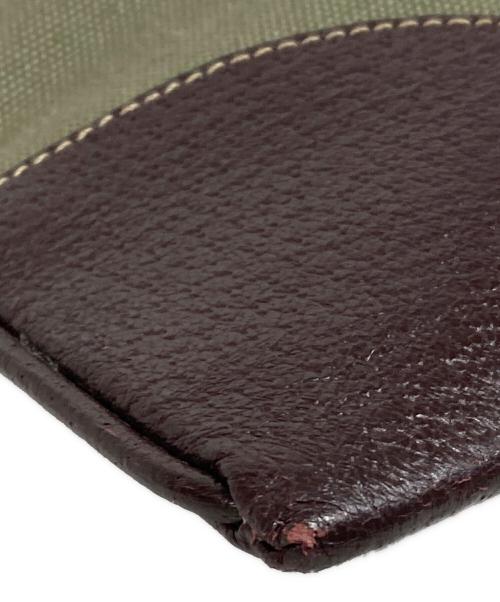 PRADA（プラダ）PRADA (プラダ) 三角ロゴキャンバストートミニ ブラウン×オリーブの古着・服飾アイテム