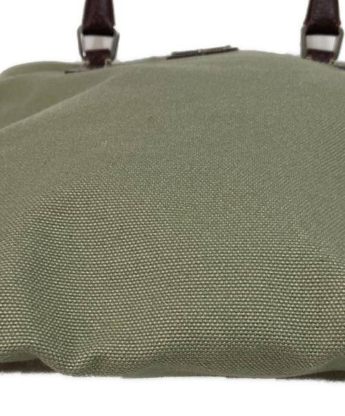 PRADA（プラダ）PRADA (プラダ) 三角ロゴキャンバストートミニ ブラウン×オリーブの古着・服飾アイテム