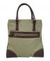 PRADA (プラダ) 三角ロゴキャンバストートミニ ブラウン×オリーブ：15000円