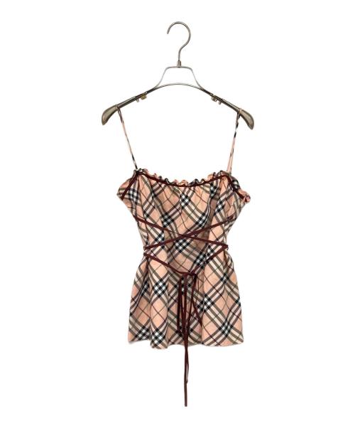 BURBERRY BLUE LABEL（バーバリーロンドンブルーレーベル）BURBERRY BLUE LABEL (バーバリーロンドンブルーレーベル) ノバチェッキャミソールブラウス ピンク サイズ:38の古着・服飾アイテム