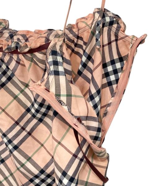BURBERRY BLUE LABEL（バーバリーロンドンブルーレーベル）BURBERRY BLUE LABEL (バーバリーロンドンブルーレーベル) ノバチェッキャミソールブラウス ピンク サイズ:38の古着・服飾アイテム