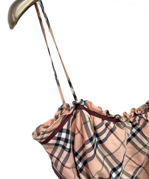 BURBERRY BLUE LABEL（バーバリーロンドンブルーレーベル）BURBERRY BLUE LABEL (バーバリーロンドンブルーレーベル) ノバチェッキャミソールブラウス ピンク サイズ:38の古着・服飾アイテム