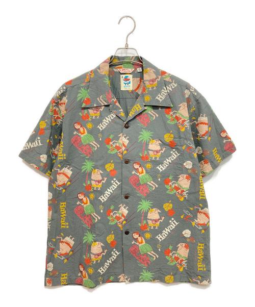 Sun Surf（サンサーフ）Sun Surf (サンサーフ) TRIP TO HAWAII-アロハシャツ レッド×グレー サイズ:XLの古着・服飾アイテム